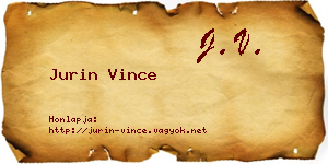 Jurin Vince névjegykártya
